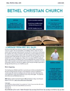 Blue and White Minimalist and Modern Church Newsletter - June 2025