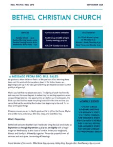 Blue and White Minimalist and Modern Church Newsletter - September 2025