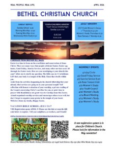 Blue and White Minimalist and Modern Church Newsletter